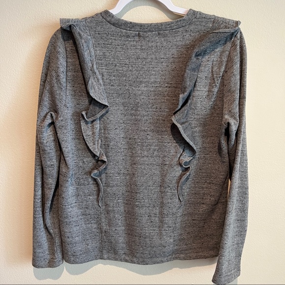 J. Crew Ruffled Gray Blouse Small - Picture 3 of 3